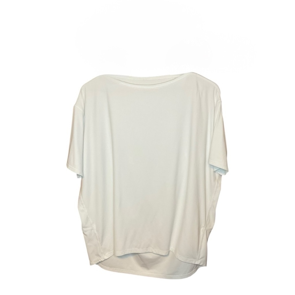 Luluemon Back In Action Rulu White Short Sleeve Top Size 8